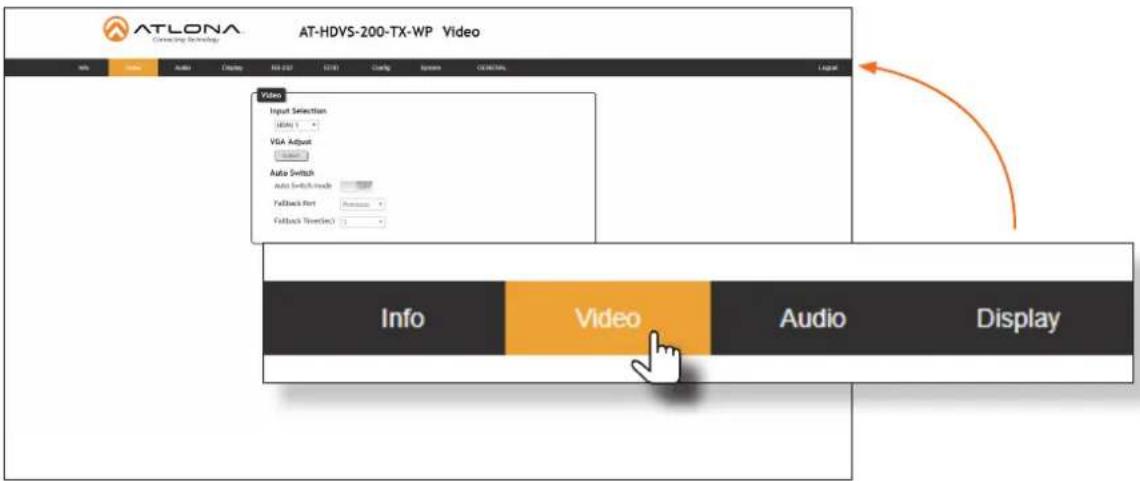Atlona AT-HDVS-200-TX-WP-BLK - The Web GUI - 1