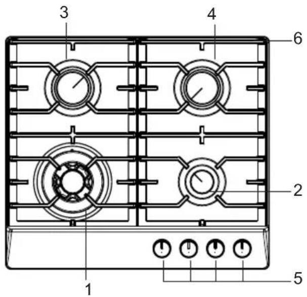 Hansa BHGS611839 - Plita pe gaz - 1