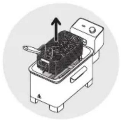 Illustration of a kitchen grater with an upward arrow indicating heating or processing (no text or symbols present)