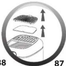 Diagram of a car interior showing airflow direction and numbered parts (no text or symbols)