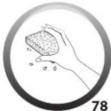 Illustration of a hand holding a sponge with liquid, enclosed in a circular frame (no text or symbols)