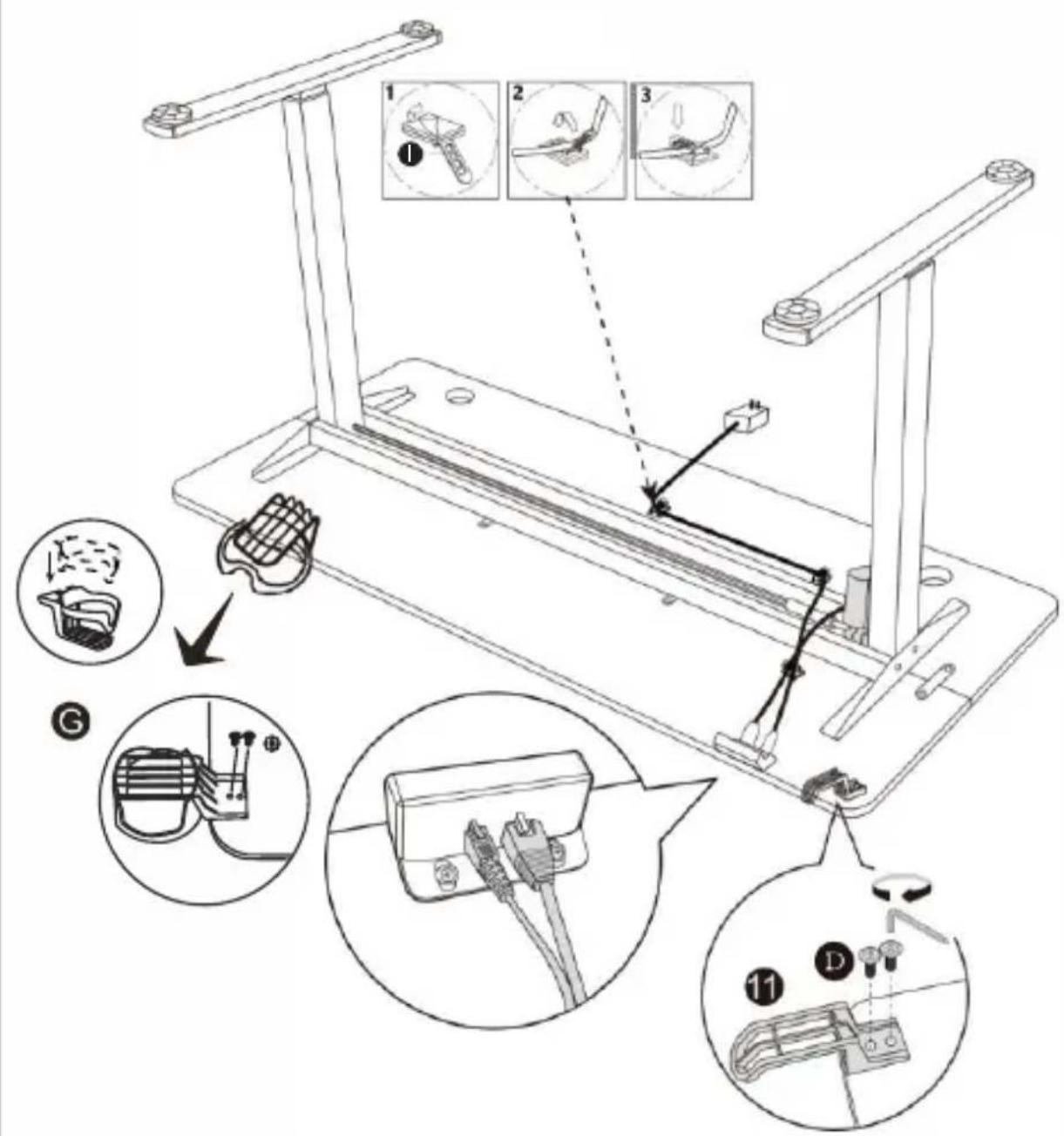 Technical diagram illustrating the assembly of a mechanical device with labeled parts and exploded views