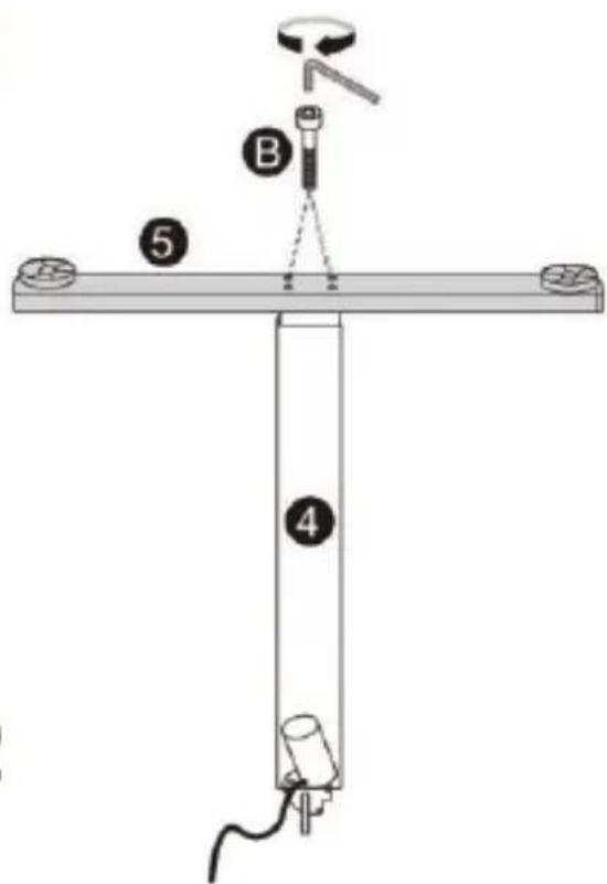 Diagram of a physics experiment setup with labeled components including a pendulum, weights, and a vertical rod.