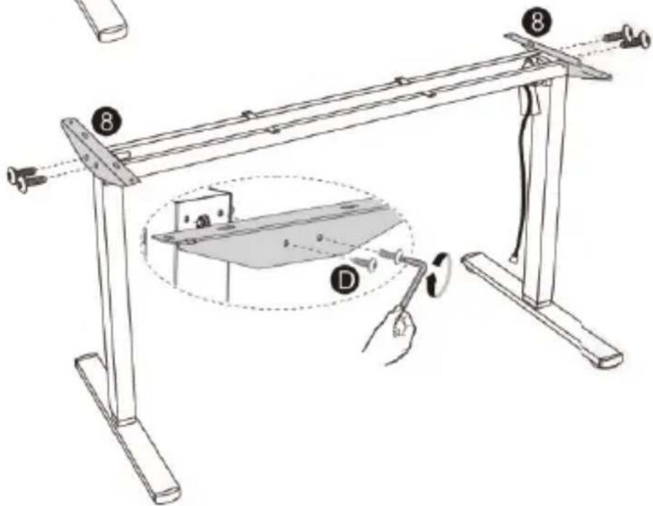 Technical diagram of a mechanical setup with labeled components and an inset showing a component with cross-sections.