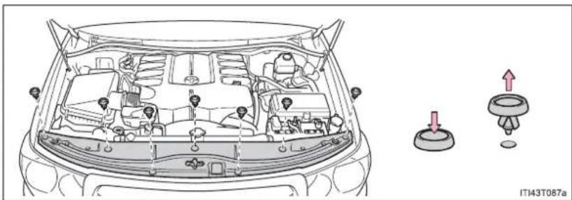 TOYOTA Land Cruiser 200 (2012) - ■Demontarea capacului din compartimentul motor - 1