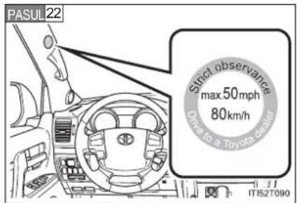 PASUL 22 Strict observance max 50 mph Drive to a Toyota charger 80km/h IT152T090