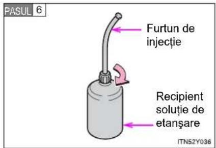 PASUL 6 Furtun de injectie Recipient soluție de etanșare ITN52Y036