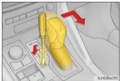 LEXUS NX 300h (2014) - Dacă maneta schimbătorului de viteze nu poate fi mutată din poziția P - 3