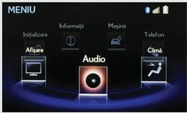MENIU Initializare Afișare Informații Mașină Audio Telefon Climă