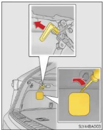 LEXUS NX 300h (2014) - Dacă nu poate fi deschisă clapeta rezervorului de combustibil - 1