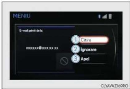 MENIU E-mail print de lc xxxxxx@xxx.xx.xx ① Citire ② Ignorare ③ Apel CLYAVAZ169RO