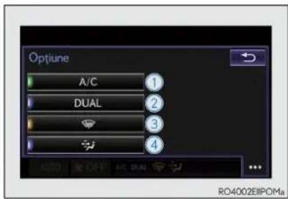 Optiune A/C ① DUAL ② ③ ④ RGB 10 OFF 15 PM RO4002EIPOMa