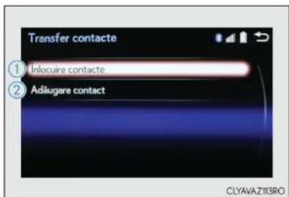 Transfer contacte ① Inlocuire contacte ② Adiugare contact