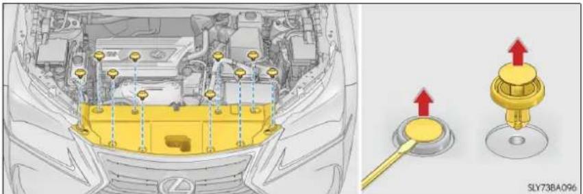 LEXUS NX 300h (2014) - ■Demontarea capacului din compartimentul motor - 1