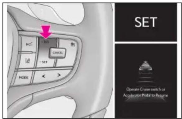 LEXUS ES 200 (2022) - Revenirealamoduldeadaptarea vitezeidecroazierăatuncicând autoturismulafostopritdesistemulde control(moduldecontrolaldistanței dintreautovehicule) - 1