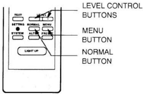 LEVEL CONTROL BUTTONS SETTING NORMAL MENU SYSTEM ALTER FREE LIGHT UP MENU BUTTON NORMAL BUTTON