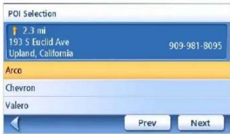 POI Selection ↑ 2.3 mi 193 S Euclid Ave 909-981-8095 Upland, California Arco Chevron Valero Prev Next