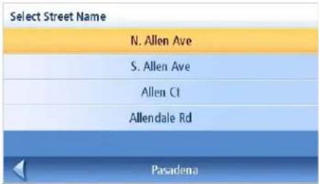 Select Street Name N. Allen Ave S. Allen Ave Allen Ct Allendale Rd Pasadena