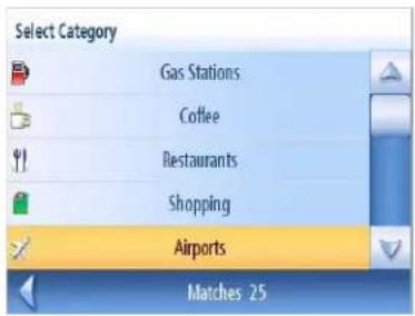Select Category Gas Stations Coffee Restaurants Shopping Airports Matches 25