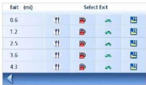 Exit (mi) Select Exit 0.6 1.2 2.5 3.6 4.3