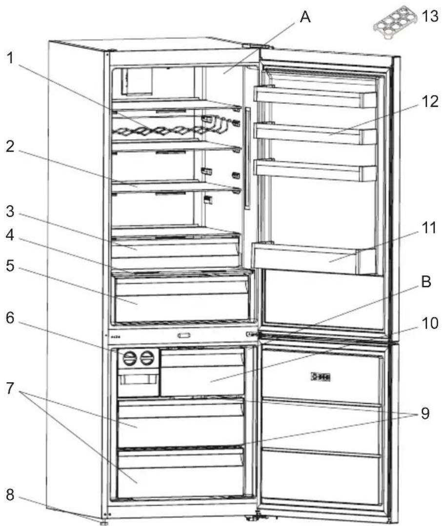 AEG LNT7ME46W2 - THE PARTS OF THE APPLIANCE AND THE COMPARTMENTS - 1