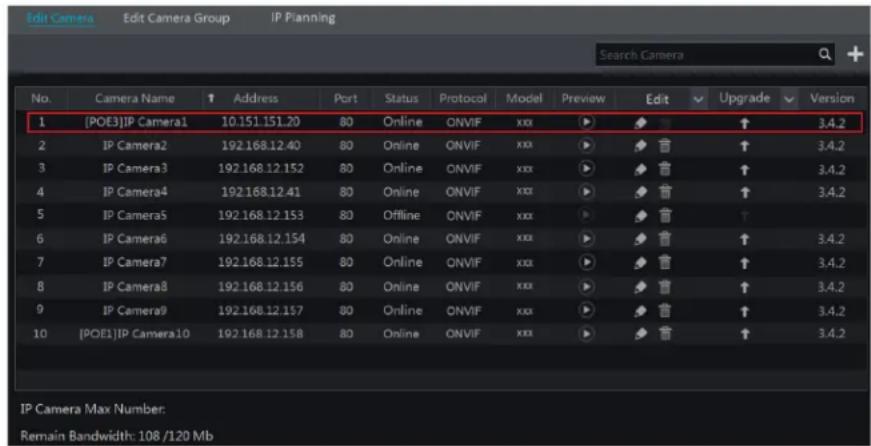 Speco Technologies N8WA4 - Q7. The IP camera which directly connects to the PoE port of the NVR through ONVIF protocol is shown in the camera list, but there is no image output, why? - 1