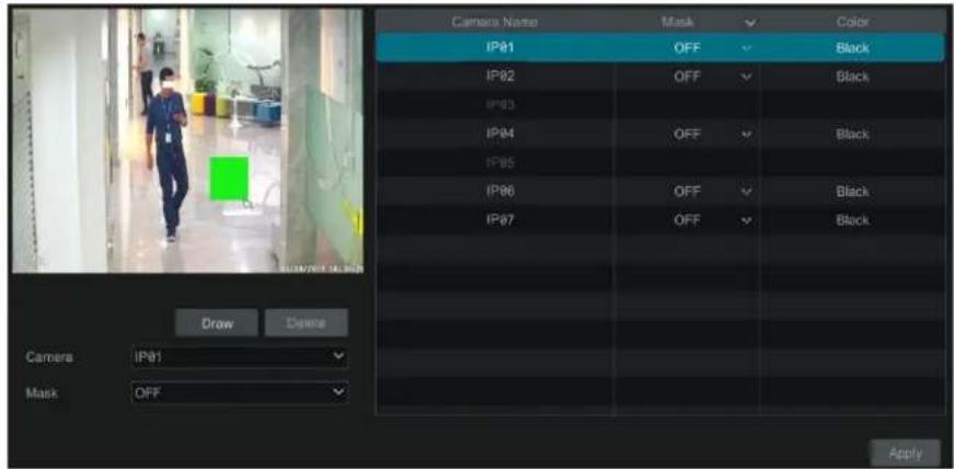 Speco Technologies N8WA4 - Mask Settings - 1