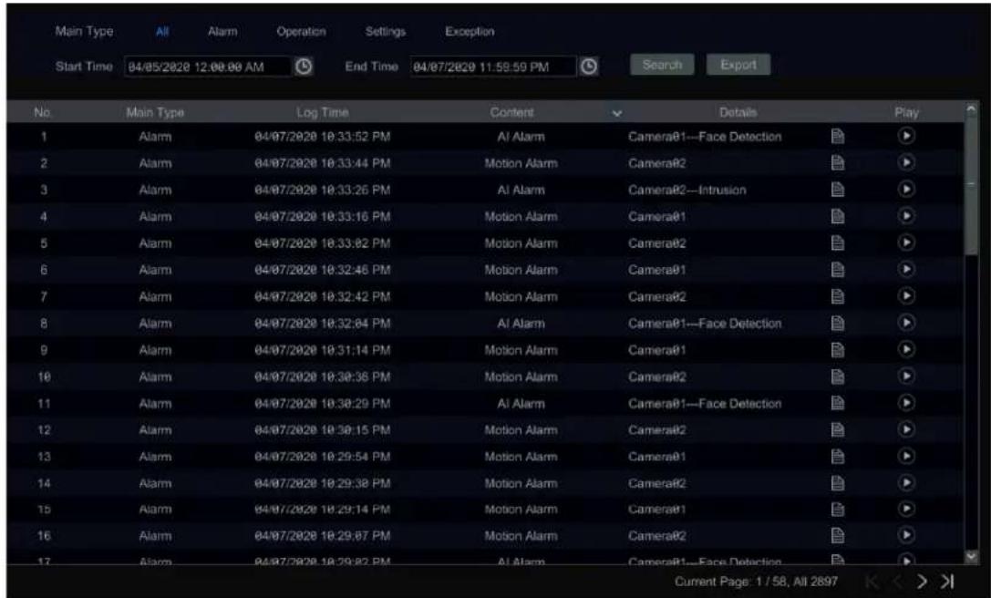 Speco Technologies N8WA4 - View Log - 1