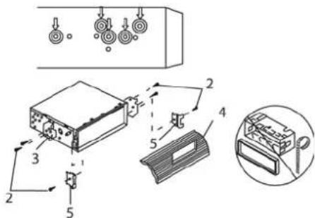 Technical diagram of a device with numbered components and labeled parts, including zoomed-in views and assembly details.