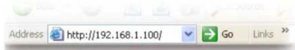 Address http://192.168.1.100/ Go Links >
