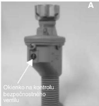 Okienko na kontrolu bezpečnostného ventilu