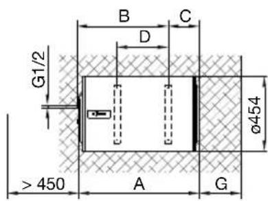 G1/2 B C D Ø454 > 450 A G