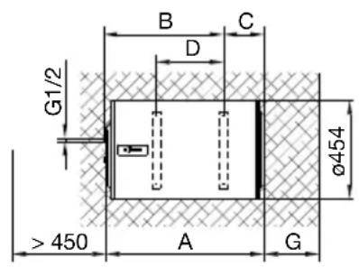 G1/2 B C D Ø454 > 450 A G