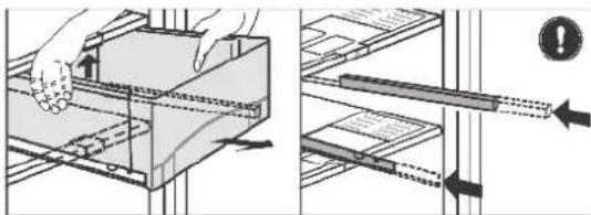 Technical diagram illustrating a mechanical assembly process with labeled components and directional arrows