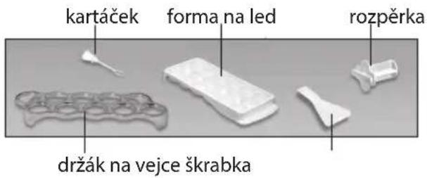 kartáček forma na led rozpěrka držák na vejce škrabka