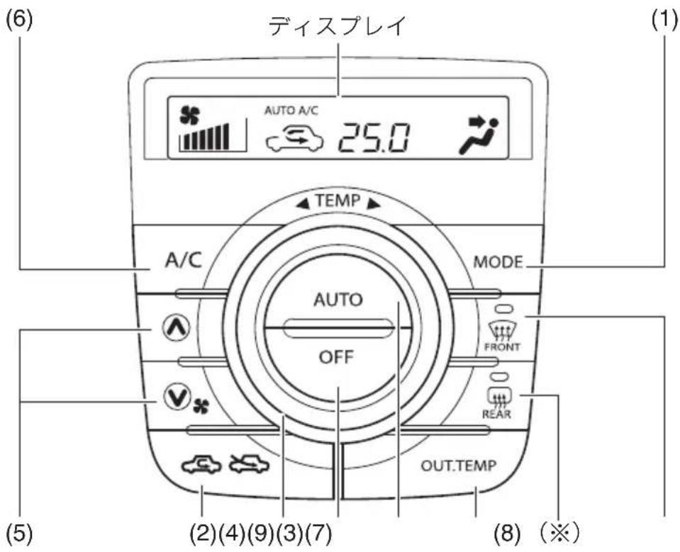 NISSAN Moco (2015) - オゾンセーフオートエアコン(プッシュ式) タイプ別装備 - 1