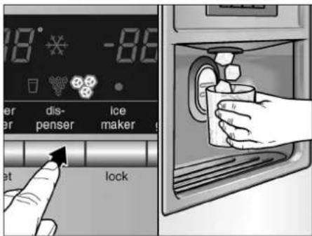 18° -86 er dis- penser ice maker at lock