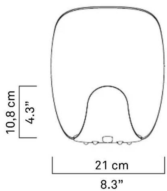 10,8 cm 4.3" 21 cm 8.3"