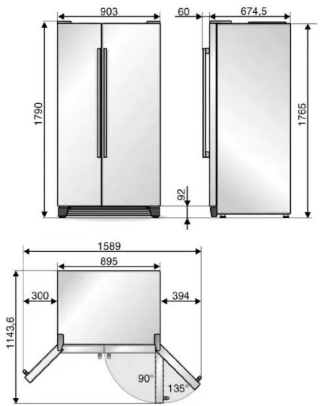 SIEMENS KA60NA40NE - Dimensionsdel'appareiletcotesd'encombrement - 1