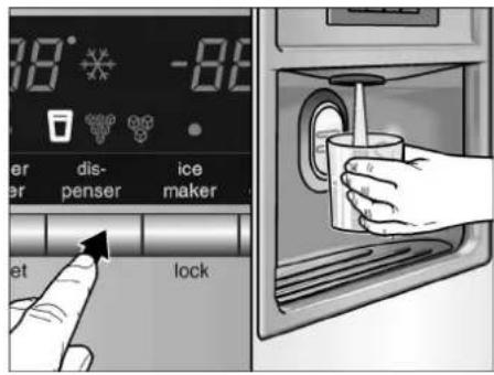 18° -88 er dis- penser ice maker et lock