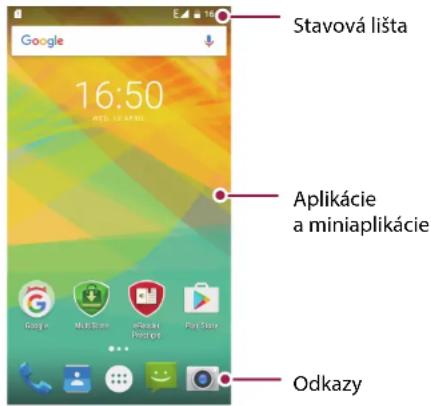 Stavová lišta 16:50 Aplikácie a miniaplikácie Odkazy
