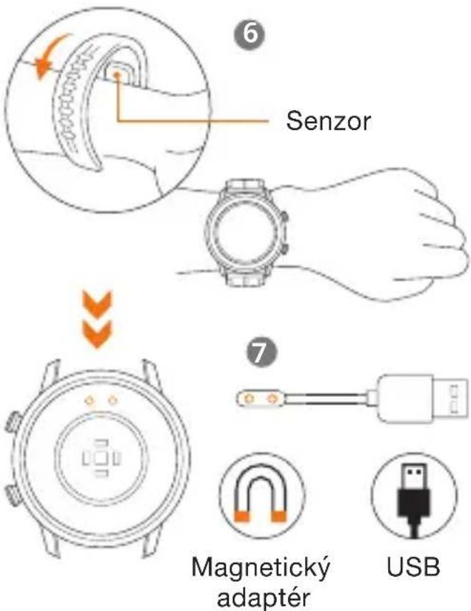 6 Senzor 7 Magnetický adaptér USB