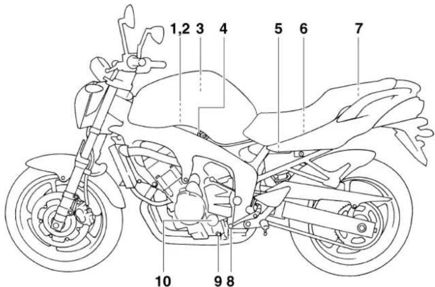 YAMAHA FZ6-N (2007) - Bal oldali nézet - 1