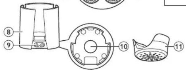 Technical diagram of a mechanical component with numbered parts, likely an electrical or electronic assembly.