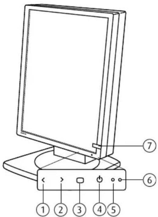 Diagram of a desktop computer monitor with labeled ports and connectors