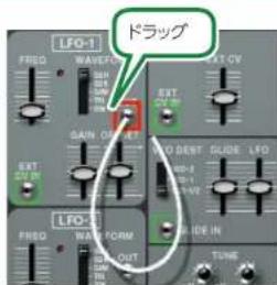 ROLAND System-100 Plug-Out - ケーブルの接続 - 1