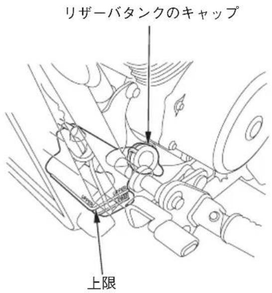リザーバタンクのキャップ 上限