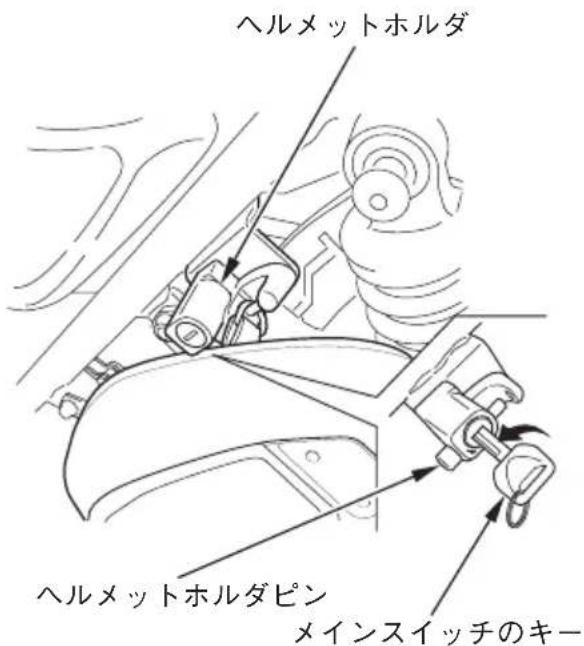 ヘルメットホルダ ヘルメットホルダピン メインスイッチのキー