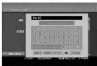 Music List File 01 RGB COSB New album Format: 20kHz 5.0V OK Cancel