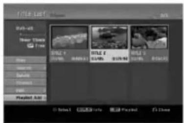 TITLE LIST Watch-48 Add: 100% New: 100% Time Title 1 15/48 16/48 TITLE 2 15/48 16/48 TITLE 3 15/48 16/48 Playback All Select Info Playset Tools